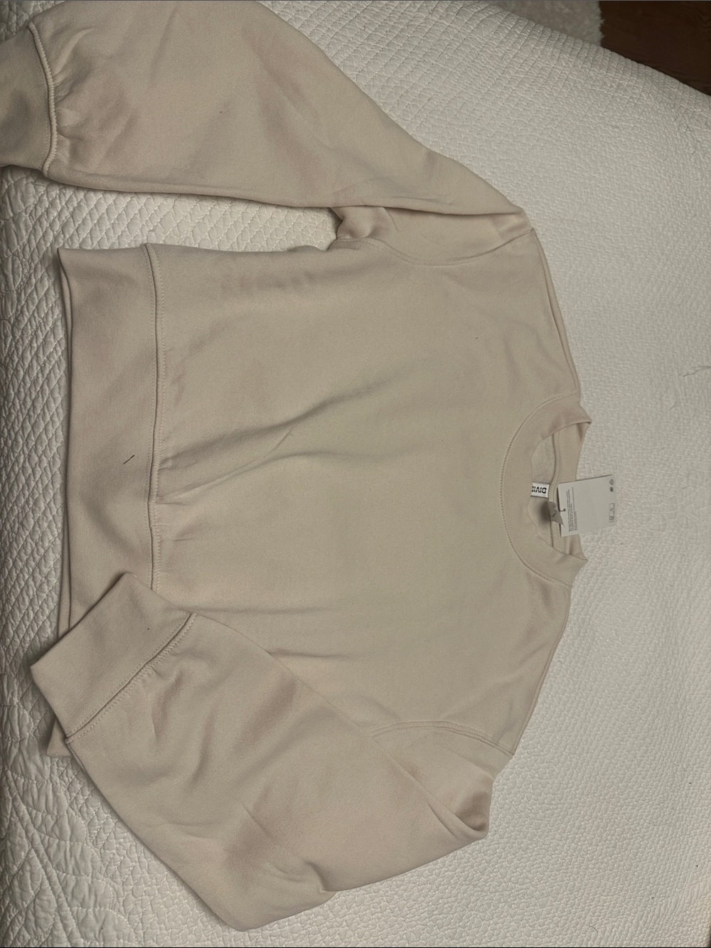 Divided Crewneck Sweatshirt in Pale Beige